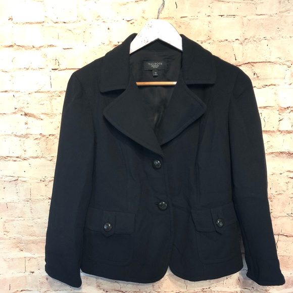 Talbots Two Button Black Short Jacket - Picture 2 of 8